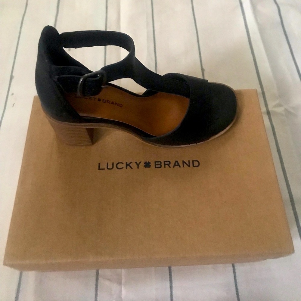 Lucky Brand Women's Black Heeled Sandals